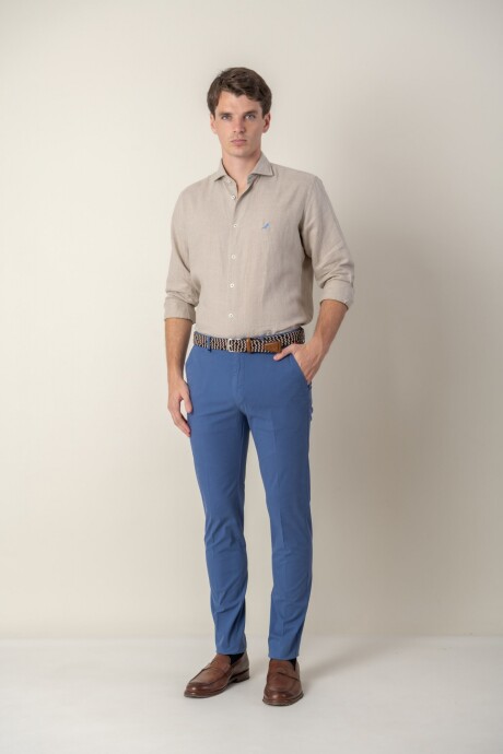 Pantalón de algodón Slim Fit Blue