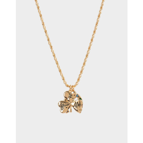 Collar Corto Con Dije Trébol Combinacion Multicolor