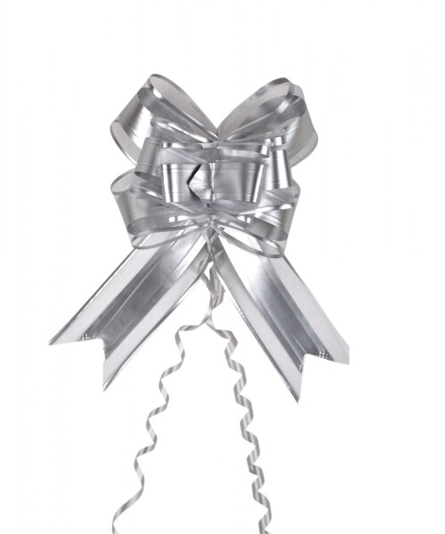 Moño magico grande 5,5 cm x 70 cm PLATA