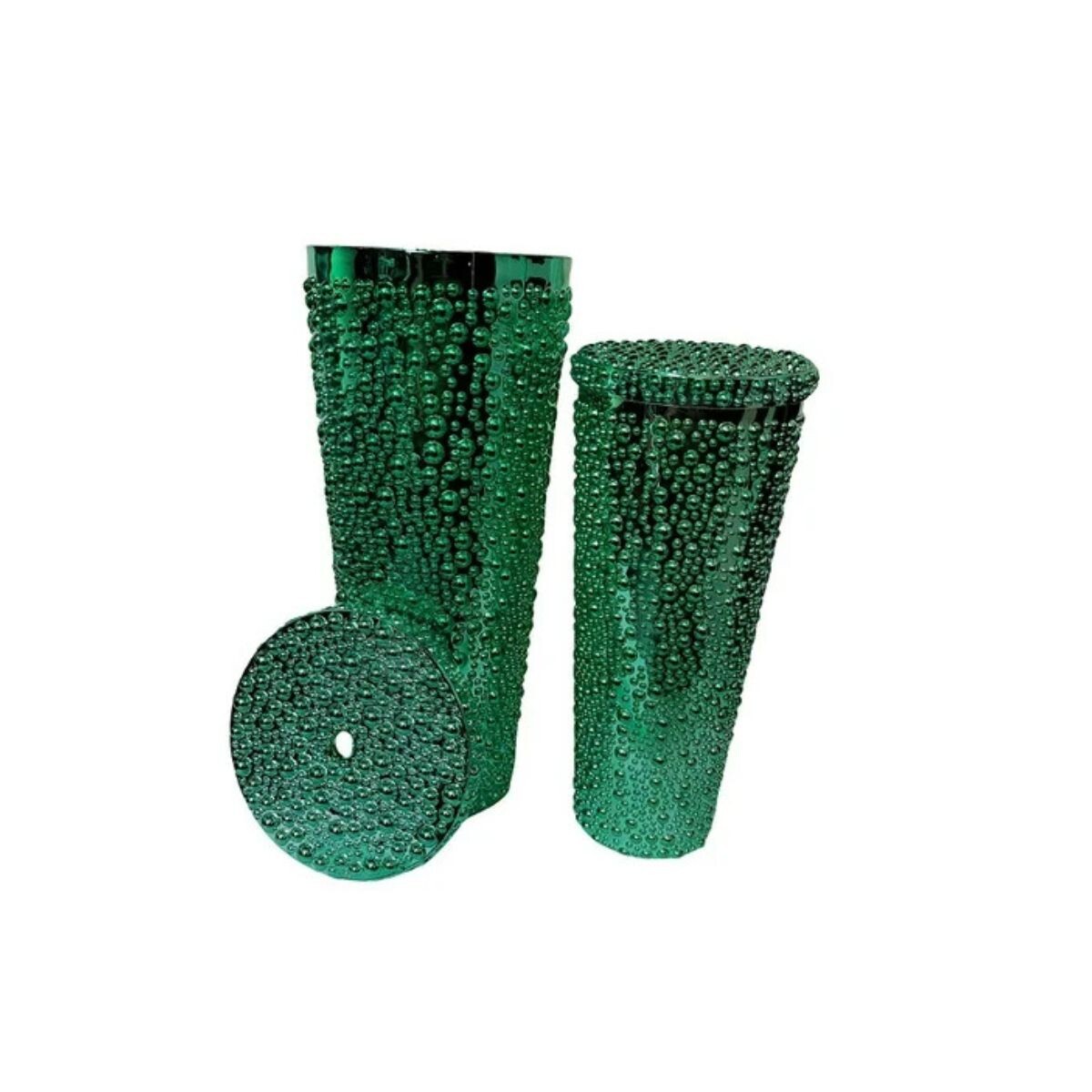 Vaso Metalizado Perlas x1 - Verde 