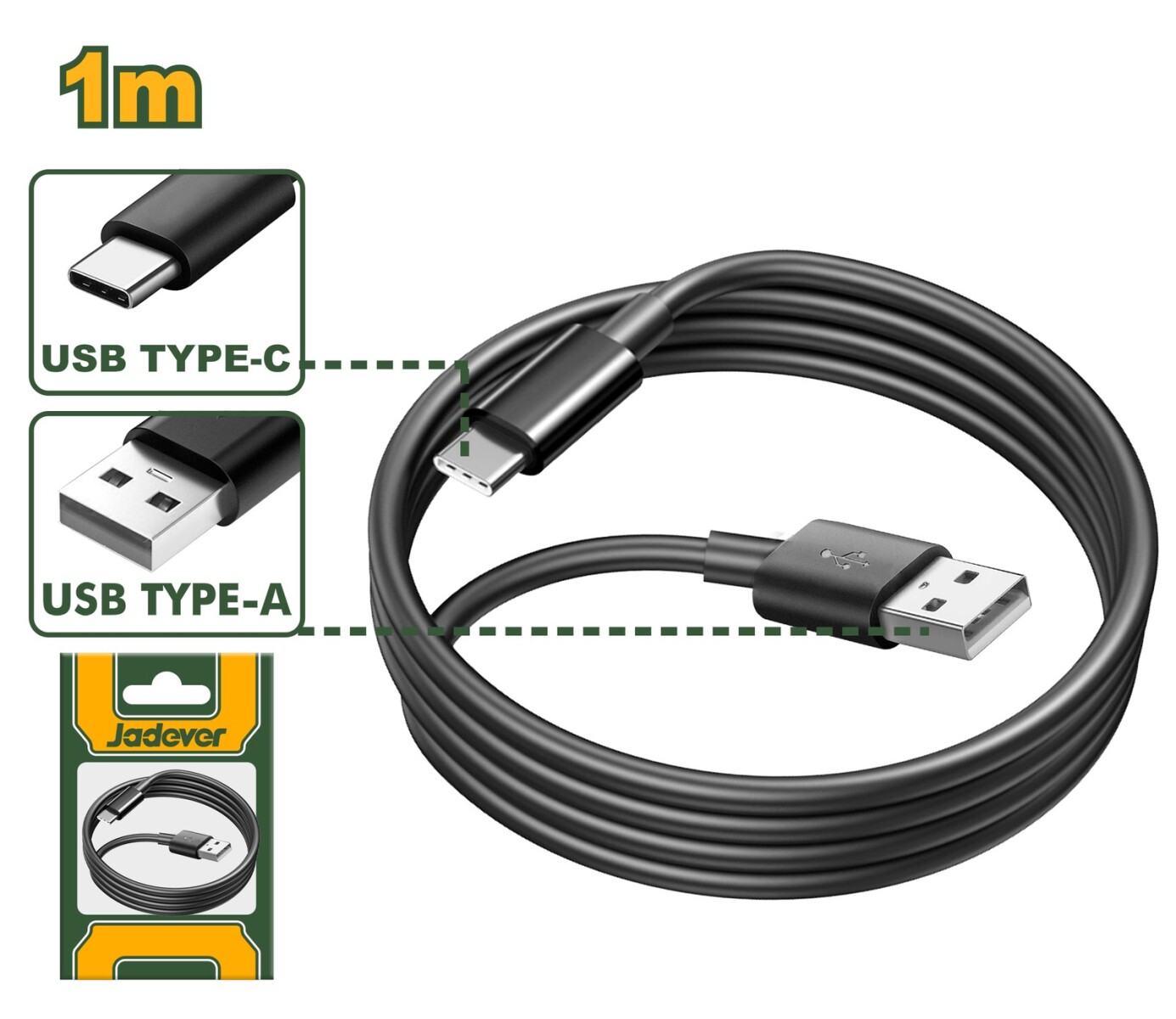 Cable cargador de baterias usb c jadever JDUB1501 