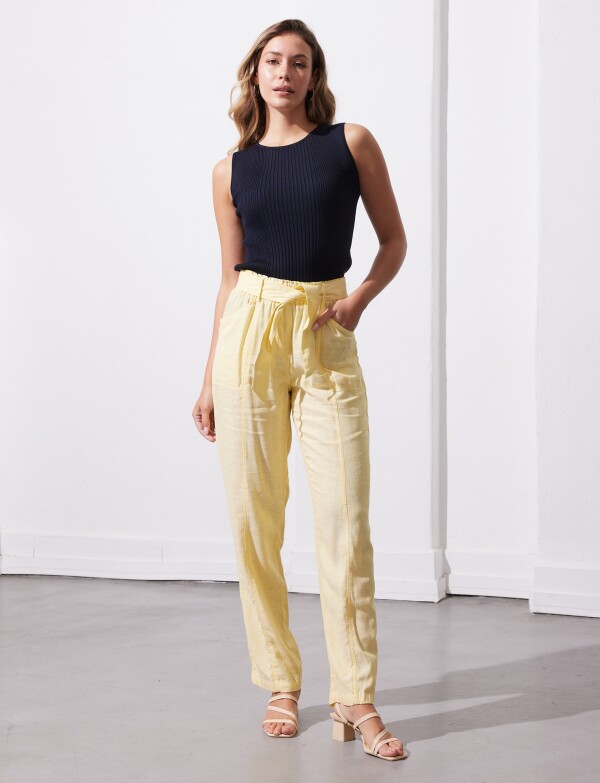 Pantalon Lino Lazo AMARILLO