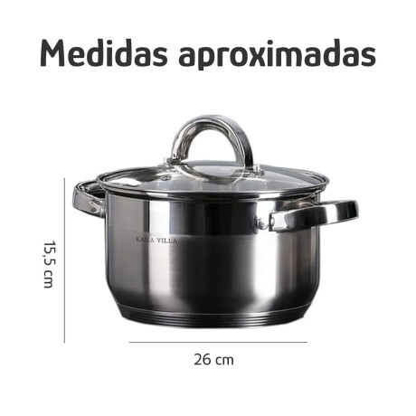 Set Cocina Utensilios 19Pzs + Olla Acero Inoxi 26cm 7,9L Negro