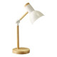 Lampara De Escritorio Portatil Nordica Madera Y Metal Blanco