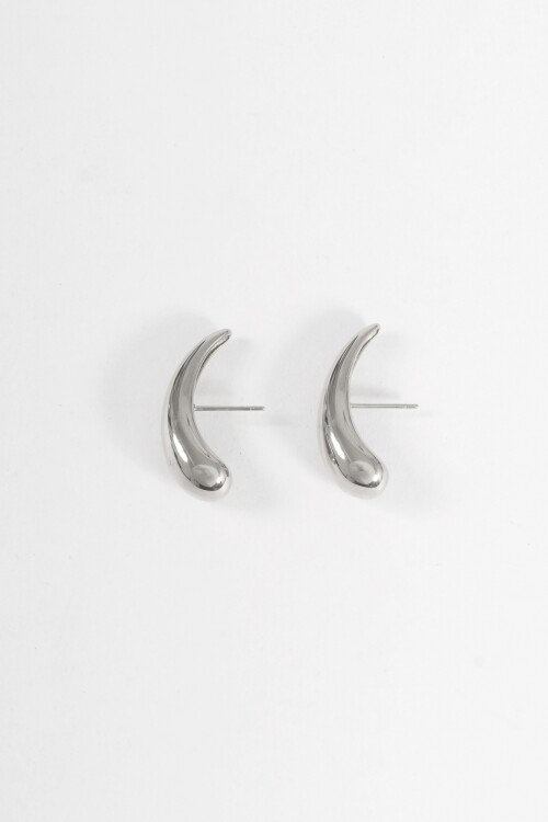 Caravanas acero drop plateado