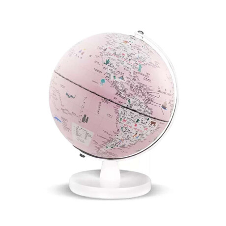 Globo terráqueo para escritorio Rosado