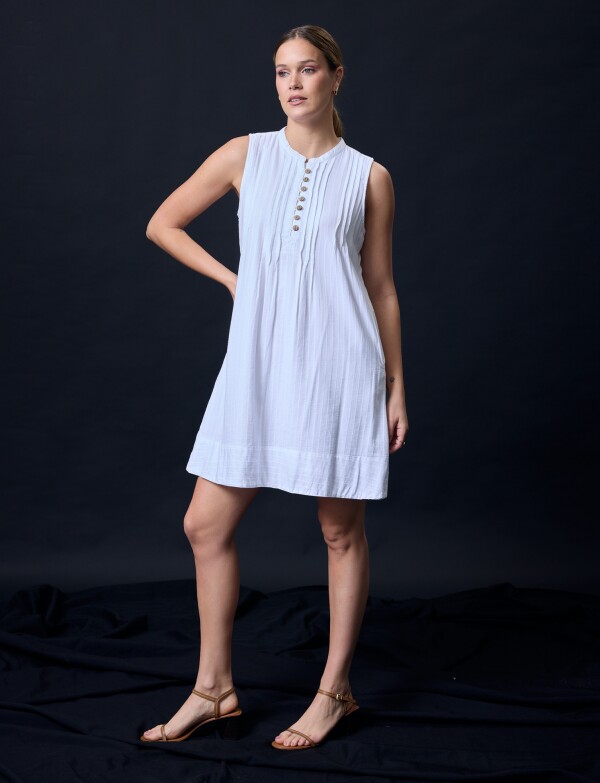 Vestido Botones BLANCO