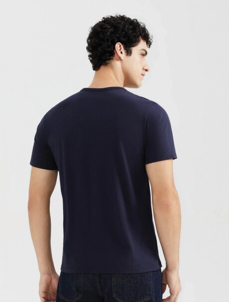 CAMISETAS BÁSICAS MANGA CORTA SLIM AZUL OSCURO