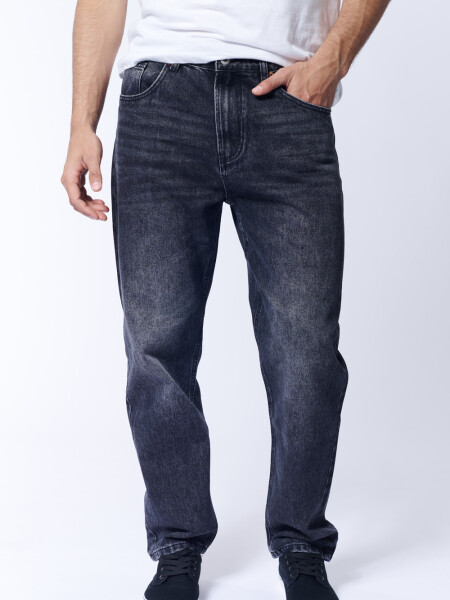 Pantalón jean vintage recto Negro