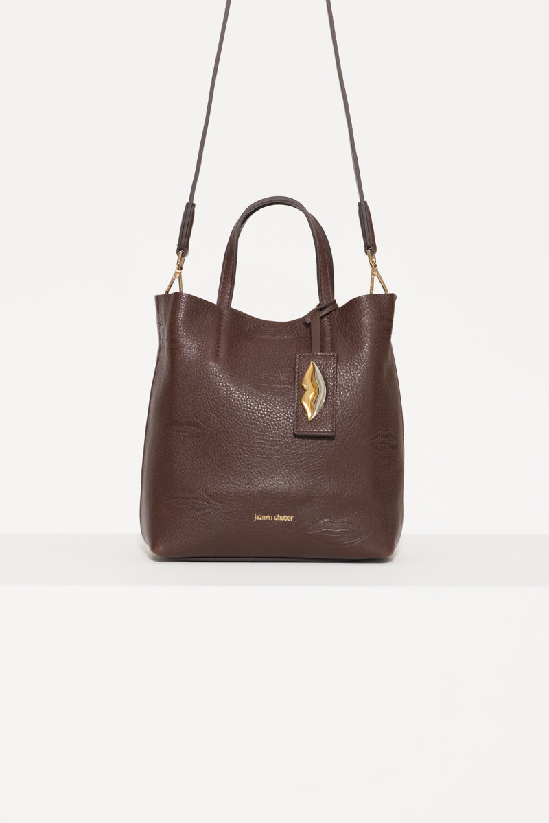 TOTE KISSES SMALL Marron
