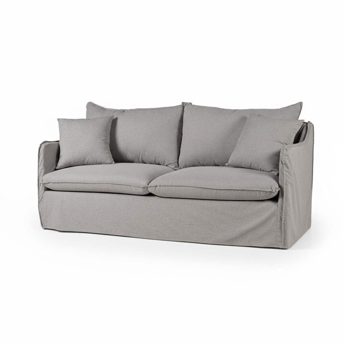 Sofá Snow con Funda - Tela Rústica - 2,5 cuerpos - TO001-1634 (Gris) 