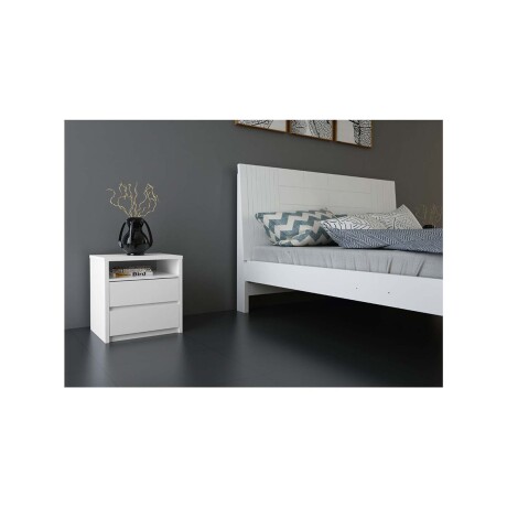 MESA DE LUZ 2 CAJONES MDF BLANCO SOUTH