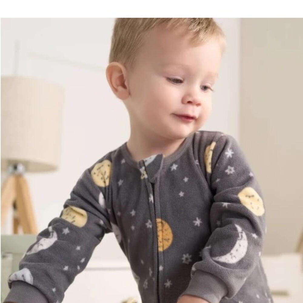 Pijama Micropolar con pie Gerber Gris Planetas