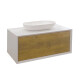 Mueble De Baño Roble Claro Aqualia Mueble: 90X55X40Cm Lavamanos: 54X34X12Cm