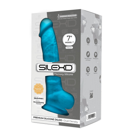 Dildo Realístico Ventosa Silexd Modelo 1 7" Azul