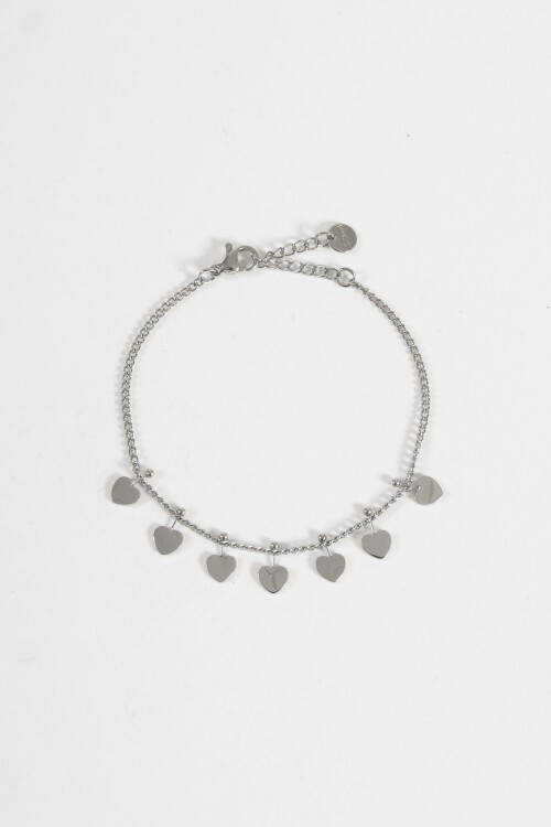 Pulsera dije cora acero plateado