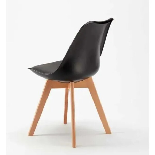 Silla Comedor Cocina Tulip Eames Acolchada Reforzada Premium Negro 1