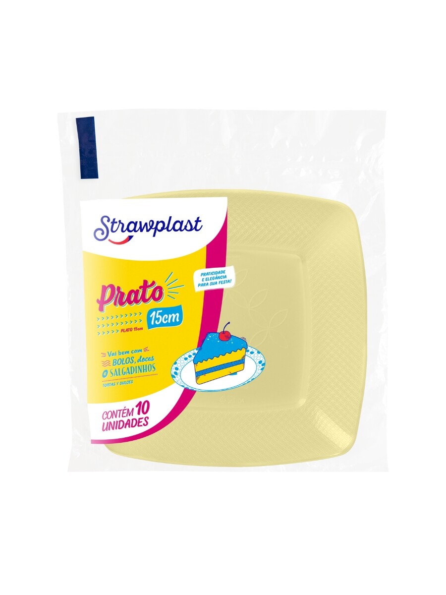 PLATOS CUADRADOS 15cm amarillo