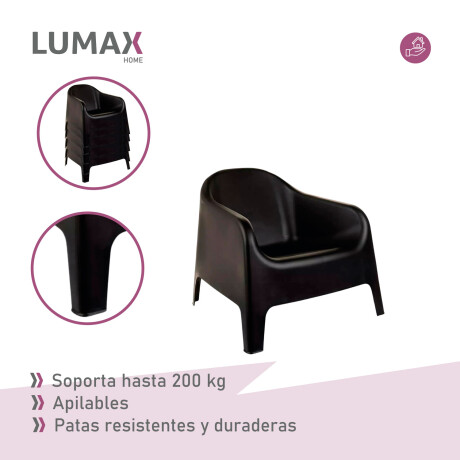 Set de 2 Sillas Skarpo + Mesa de exterior Negro
