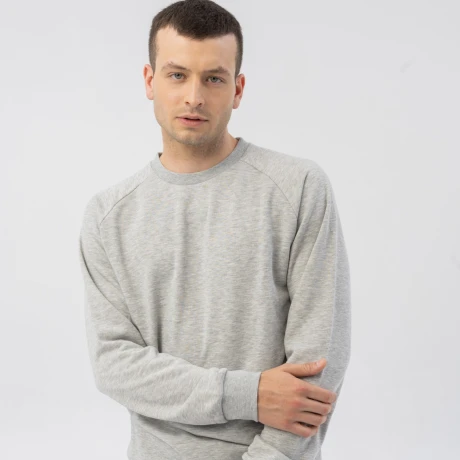 Buzo Menpi Alta Calidad Moda Hombre Cuello Redondo Deportivo Gris S/C
