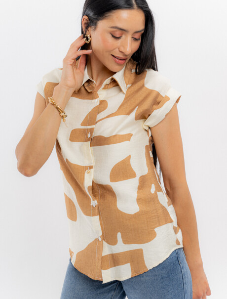 Camisa estampada tostado