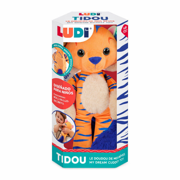 Peluche Tranquilizador Para Dormir Tigre 30cm C/ Bolsillo Color Naranja