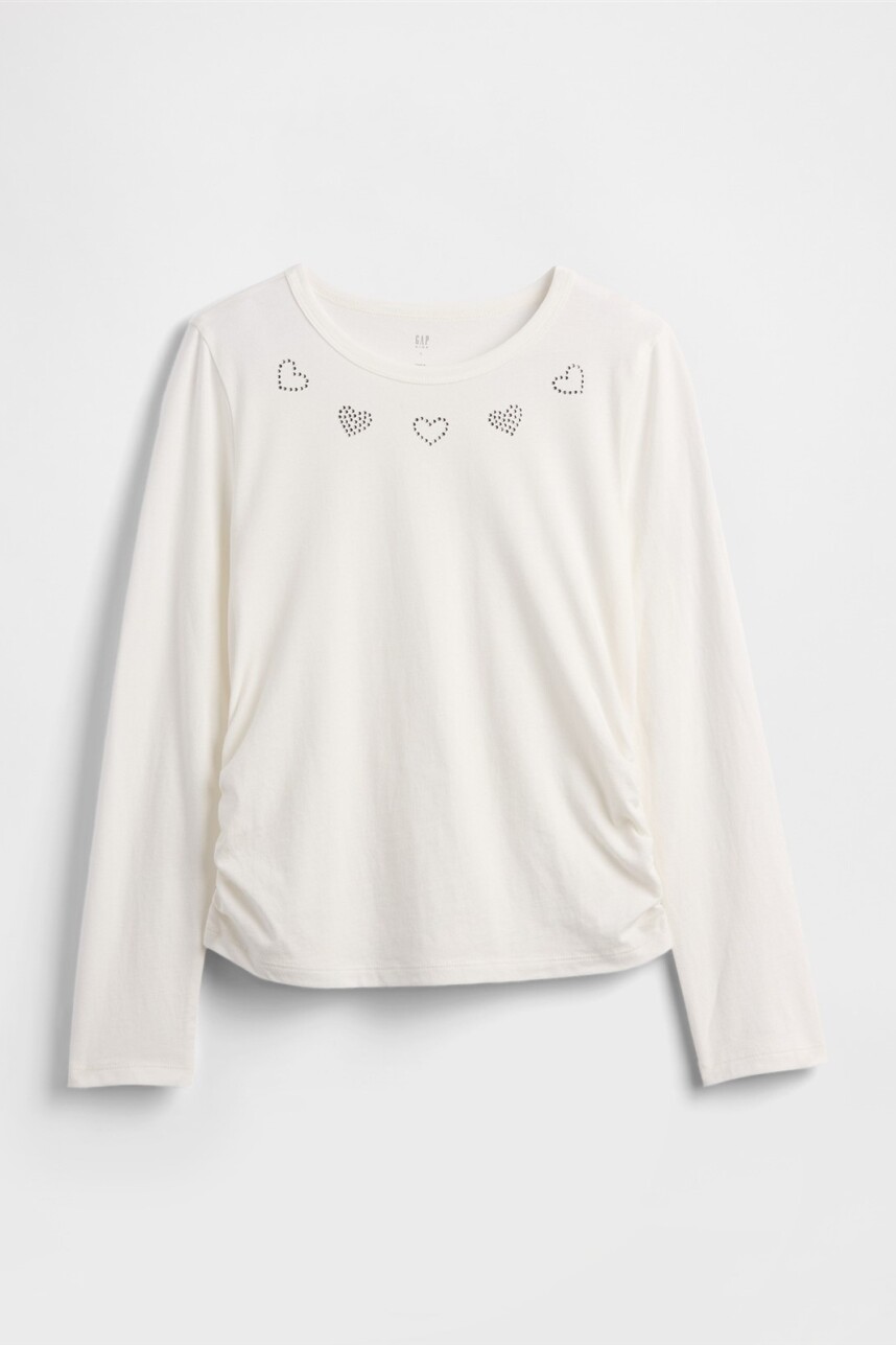 Remera Niña White Heart Graphic