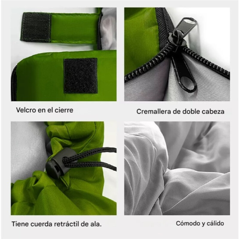 Saco De Dormir Con Capucha Verde