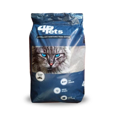 Arena Sanitaria 4 Pets 8 kg con Carbón Activo Arena Sanitaria 4 Pets 8 kg con Carbón Activo