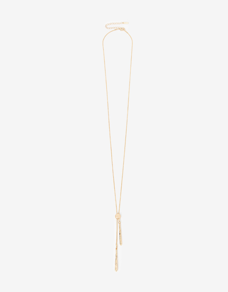 Collares Largos Metal Collar Largo De Metal - Dorado