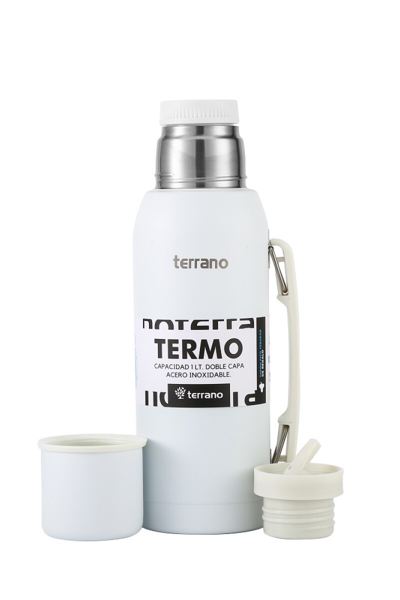TERMO PREMIUM DE 1LT TERRANO CON MANIJA BLANCO