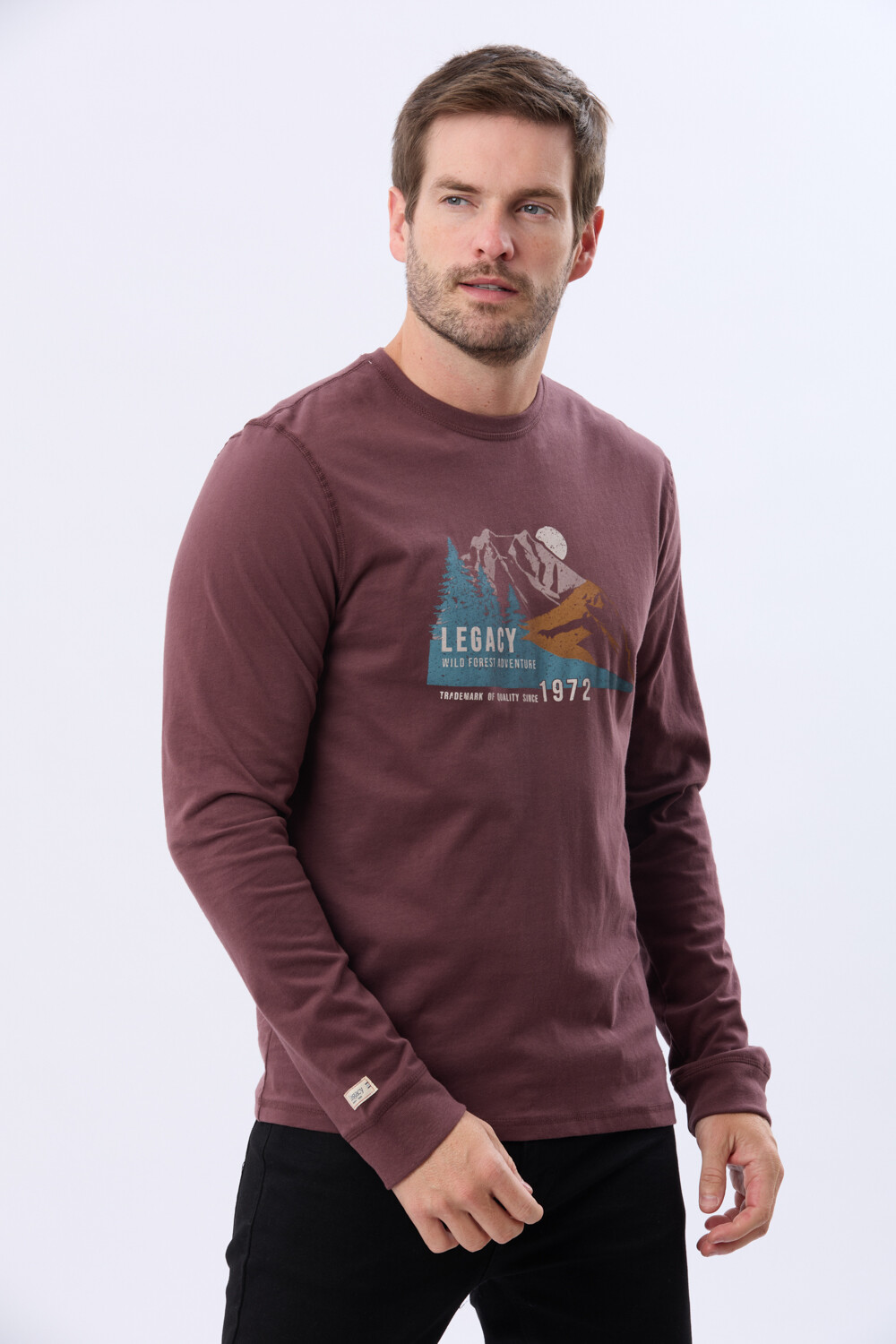 REMERA ESTAMPADA DE ALGODÓN BORDO