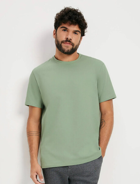 CAMISETA BÁSICA MANGA CORTA VERDE