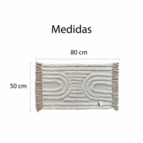 Alfombra Fleece Con Flecos Diseño Semicírculos Moderna Beige