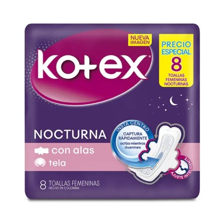 Toallitas Femeninas Kote Pure Nocturna con Alas 8 unidades Toallitas Femeninas Kote Pure Nocturna con Alas 8 unidades