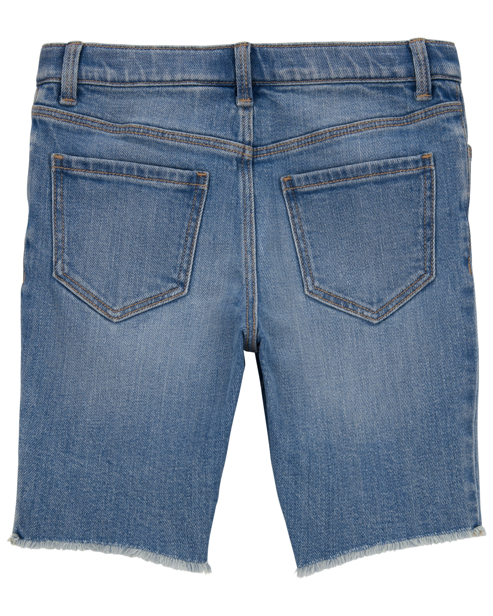 Bermuda jean con rasgado Sin color