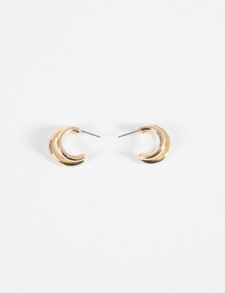 Aros doble metallic - dorado 