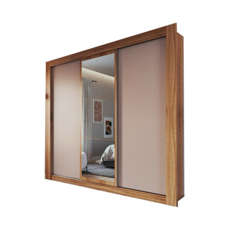 ROPERO 3 PUERTAS CON ARMADO INCLUIDO ZONA METROPOLITANA CORREDIZAS NOGAL CANELA Ropero 3 Puertas Con Armado Incluido Zona Metropolitana Corredizas Nogal Canela