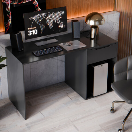 ESCRITORIO 1 CAJÓN MESA PARA PC LAPTOP COMPUTADORA NEGRO