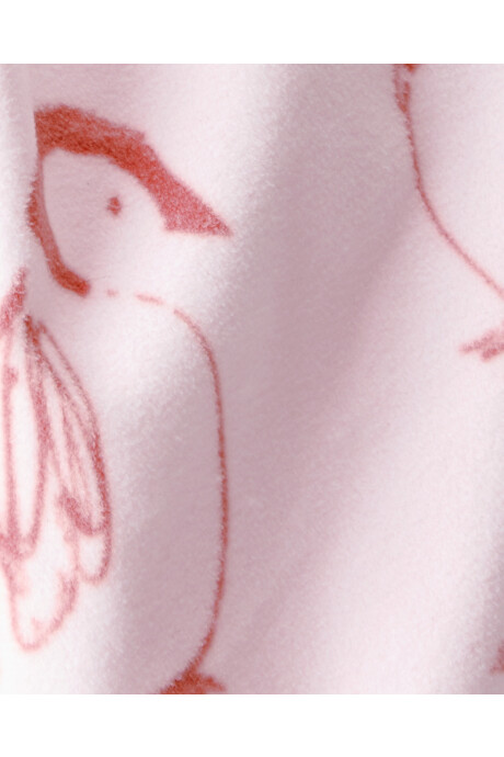 Pantalón de micropolar, rosado, diseño pingüinos Sin color