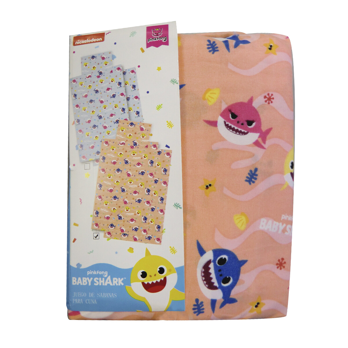 Juego Sábanas para Cuna Baby Shark Microfibra - NARANJA 