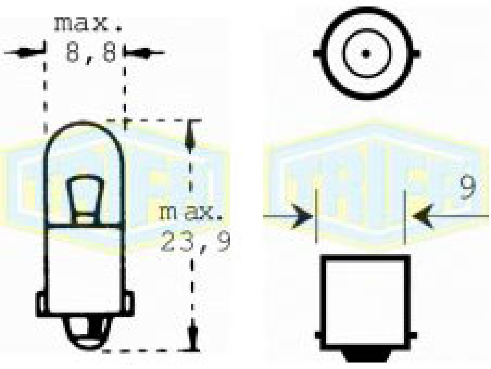 LAMPARA - BAYONETA 12V 2W - BA9S TRIFA 