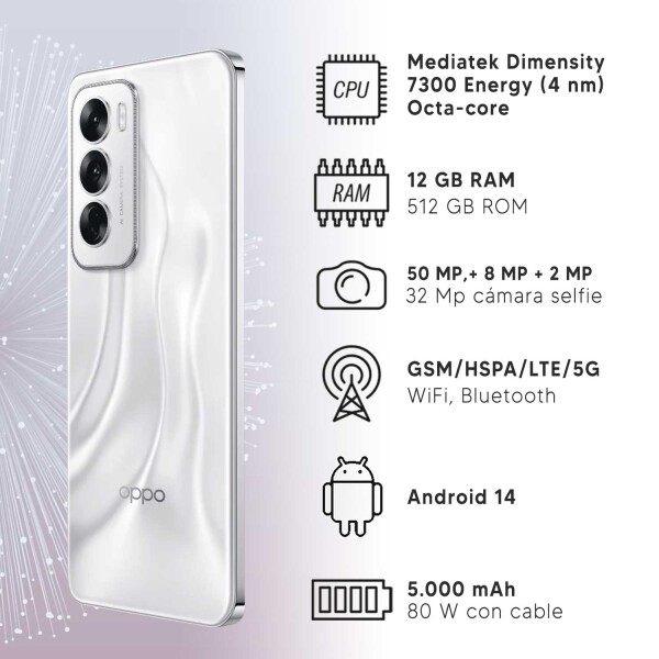 Oppo Reno12 12/512gb 5g PLATEADO