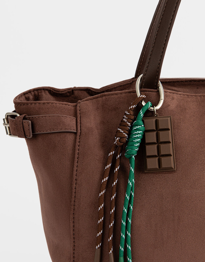 Shopper Cartera Shopper Suede Chocolate - Marron Chocolate
