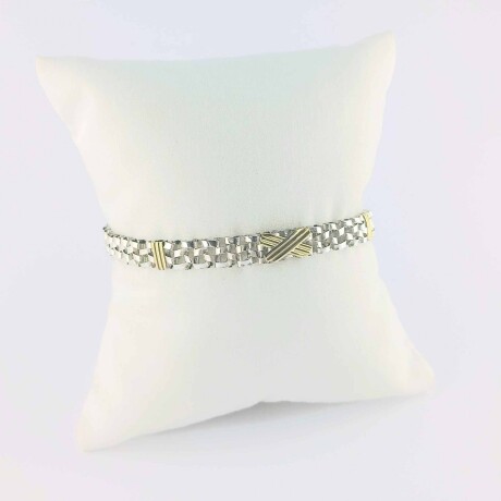 Pulsera de plata 925 y double en oro 18 ktes. Pulsera de plata 925 y double en oro 18 ktes.