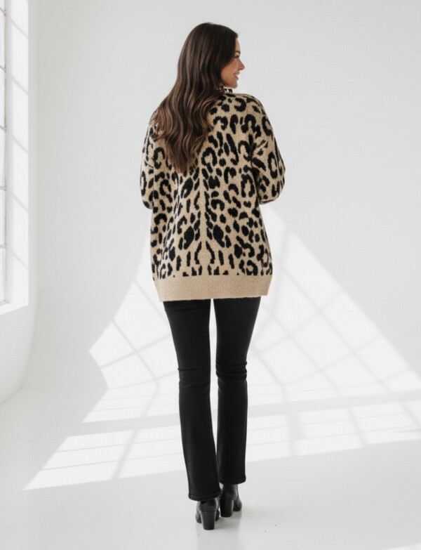Cardigan Animal Print TOSTADO/MULTI