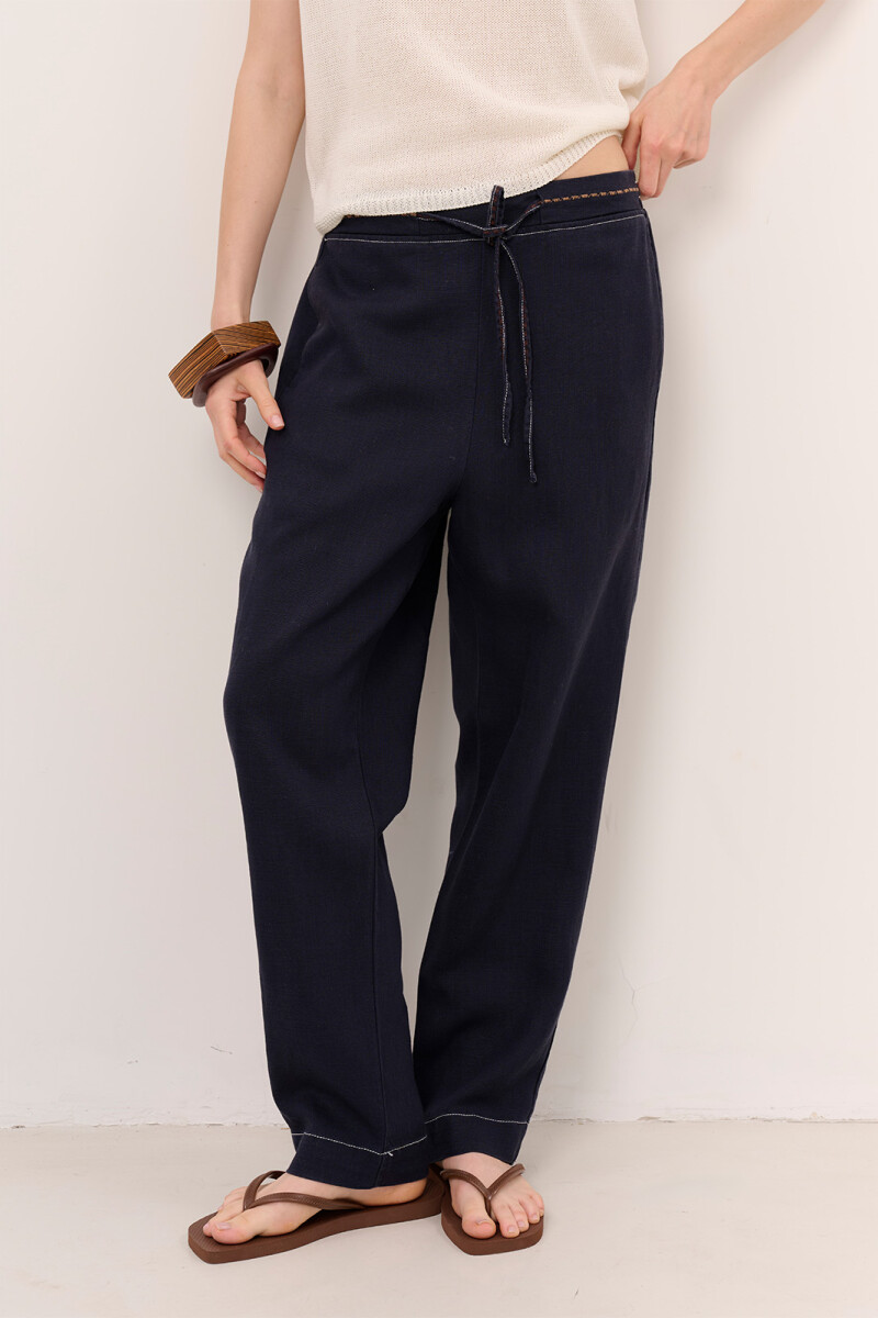 PANTALON LINO NET AZUL
