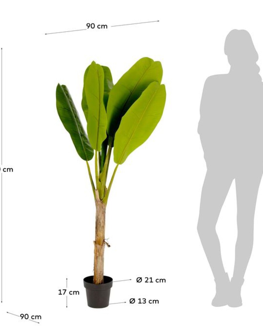 Planta artificial Banano con maceta negro 160 cm Planta artificial Banano con maceta negro 160 cm