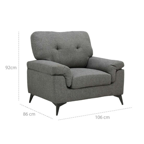BUTACA Tela y Madera Natural Living Lamona Gris Oscuro