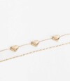 Pulsera Flexible Set Metal Corazón Bañado En Oro Dorado